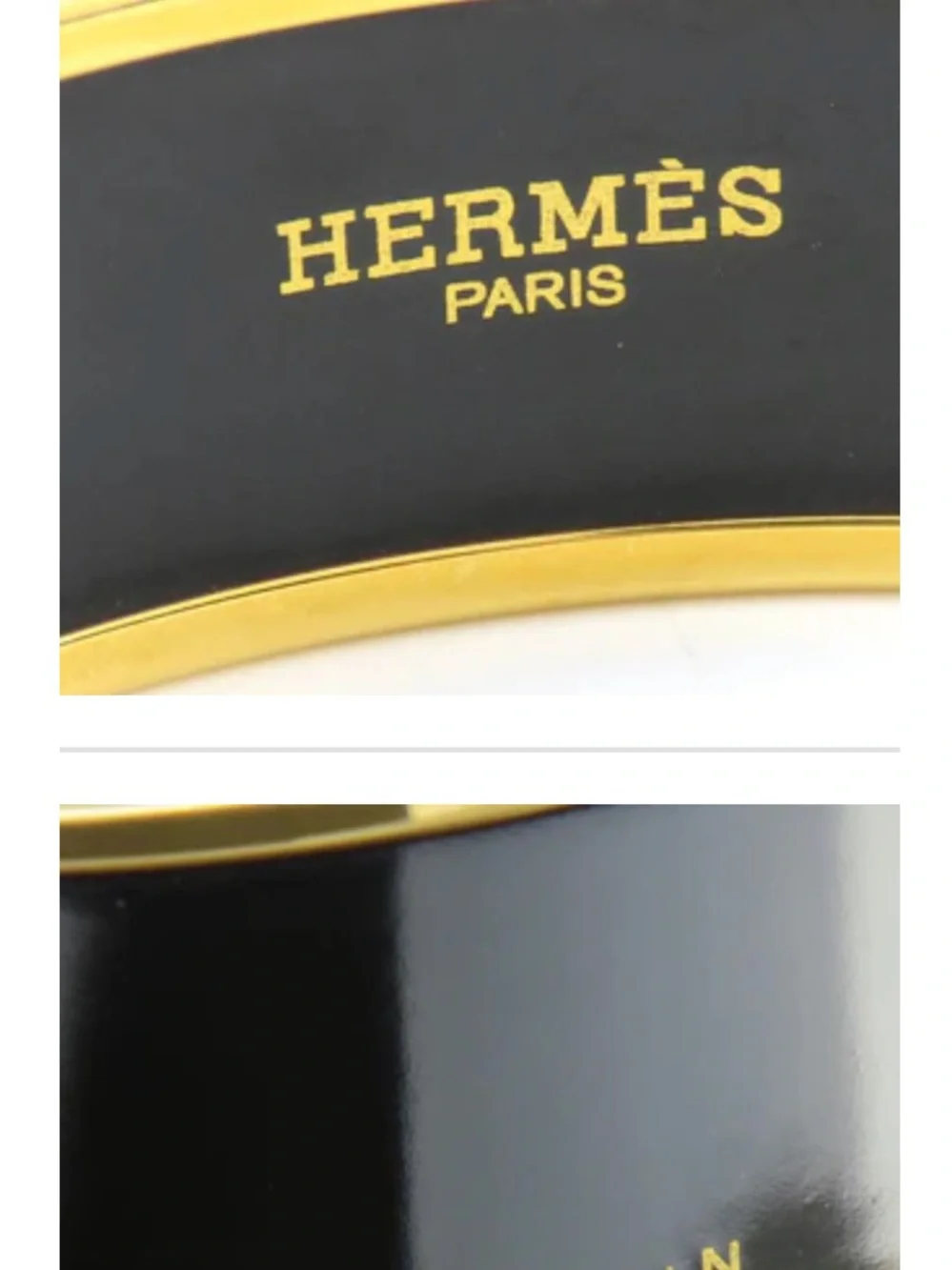 Hermès Black and Gold Enamel Clic-Clac Bracelet